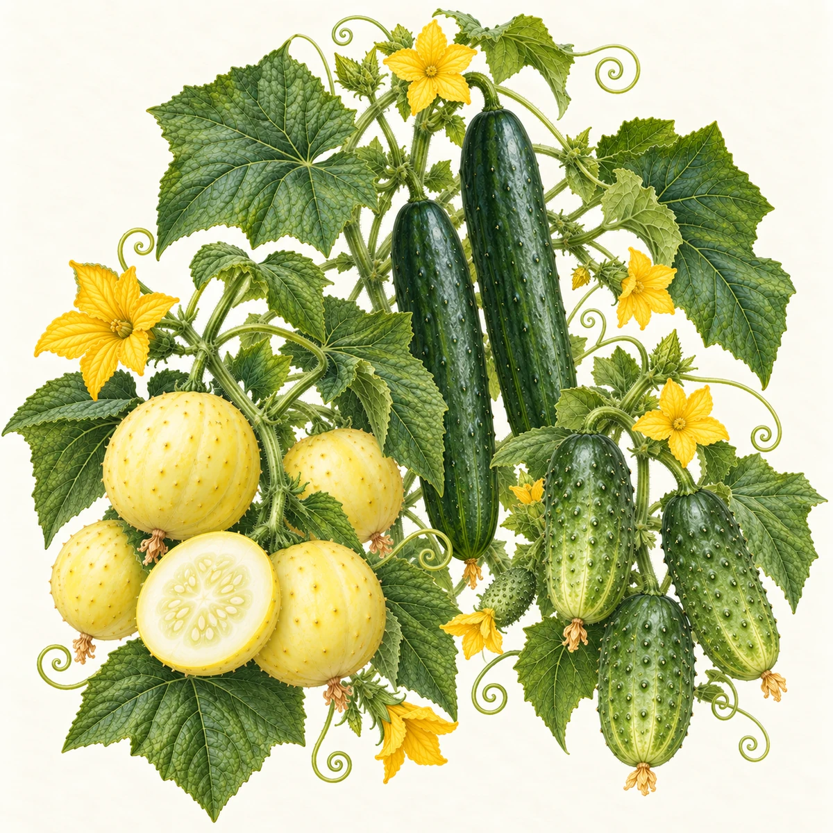 Hollowstead Cucumber Collection botanical illustration