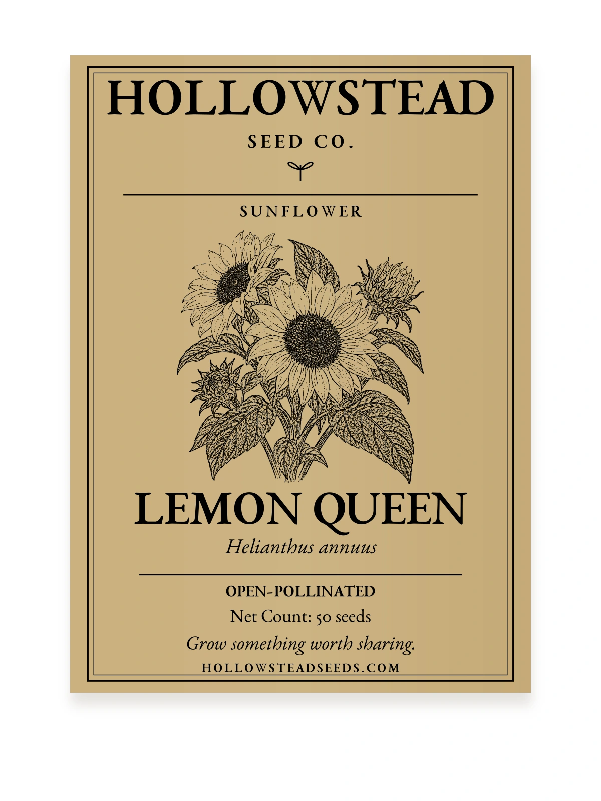 Lemon Queen Sunflower Seeds — kraft seed packet front
