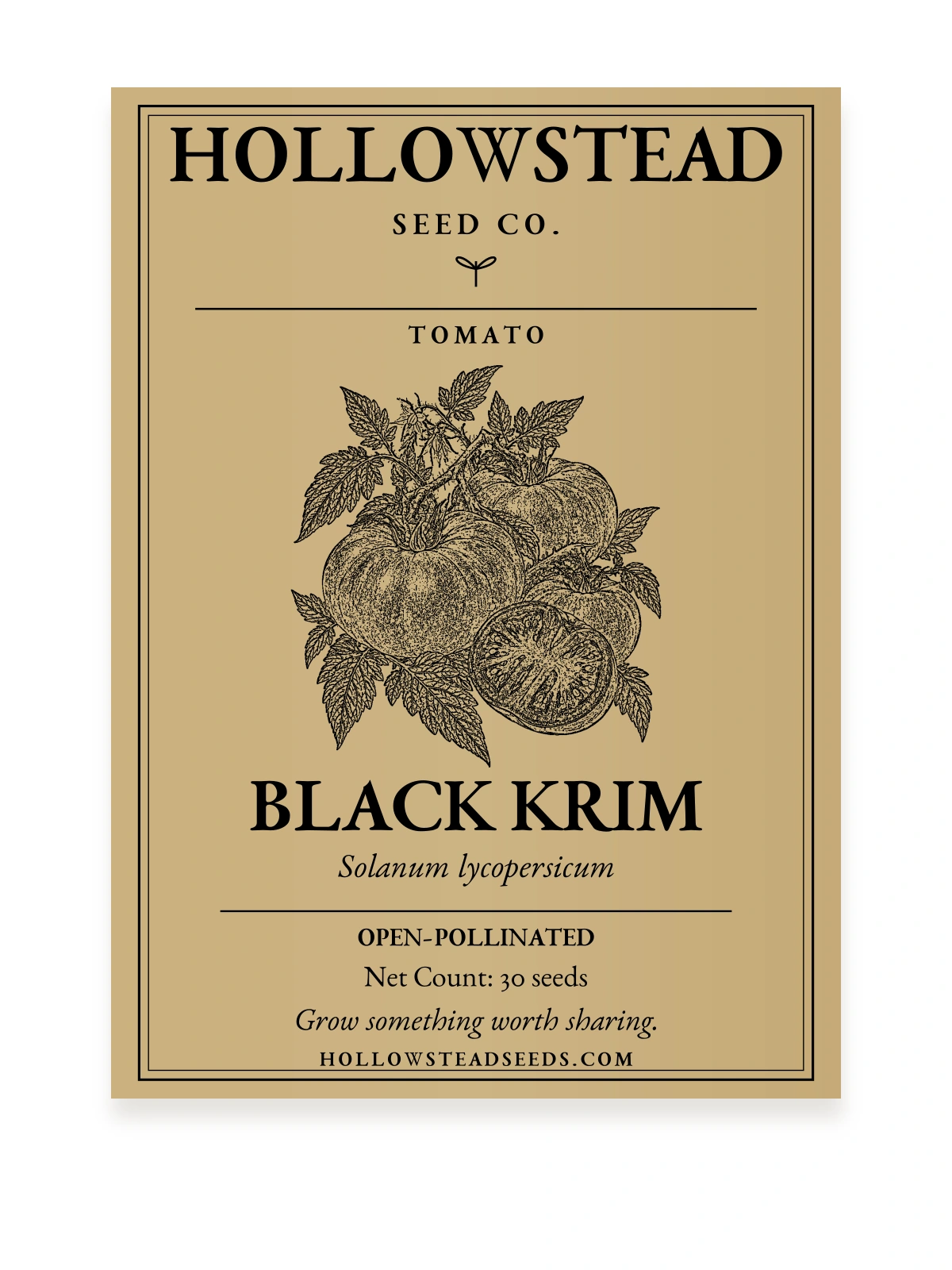 Black Krim Tomato Seeds — kraft seed packet front