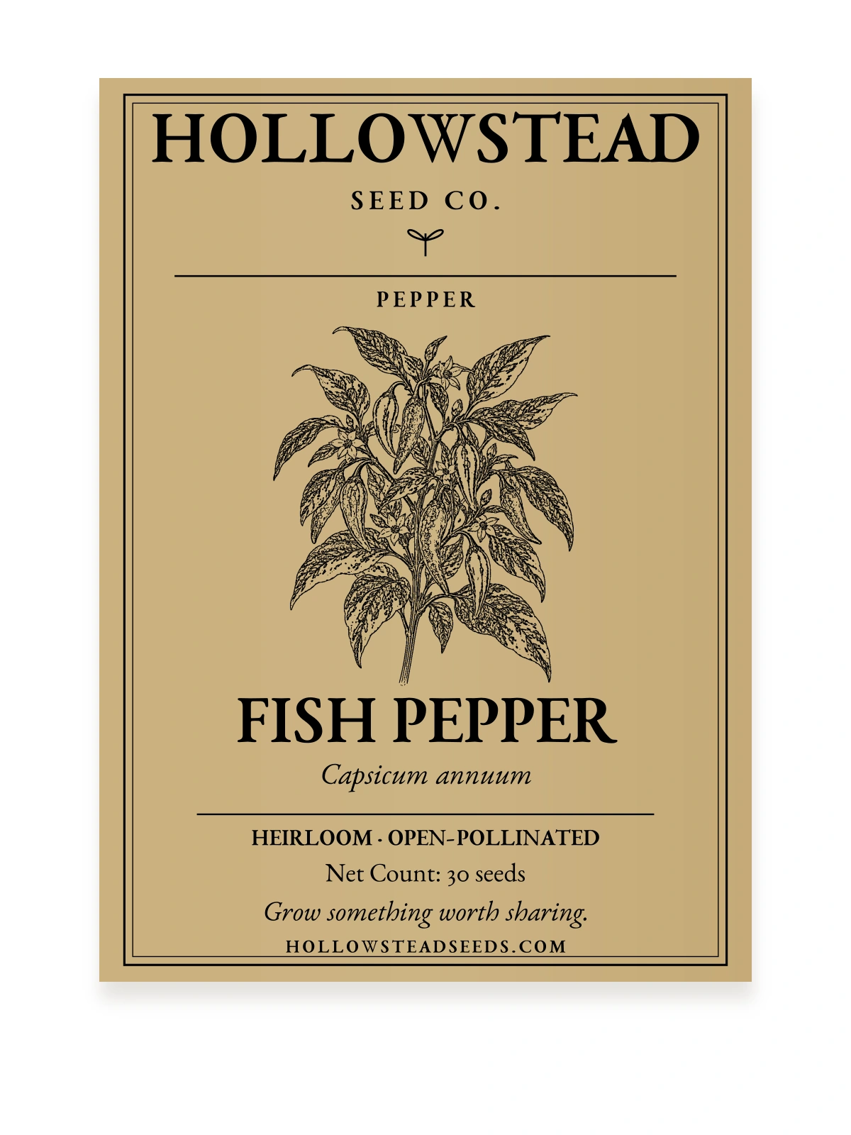 Fish Pepper Seeds — kraft seed packet front