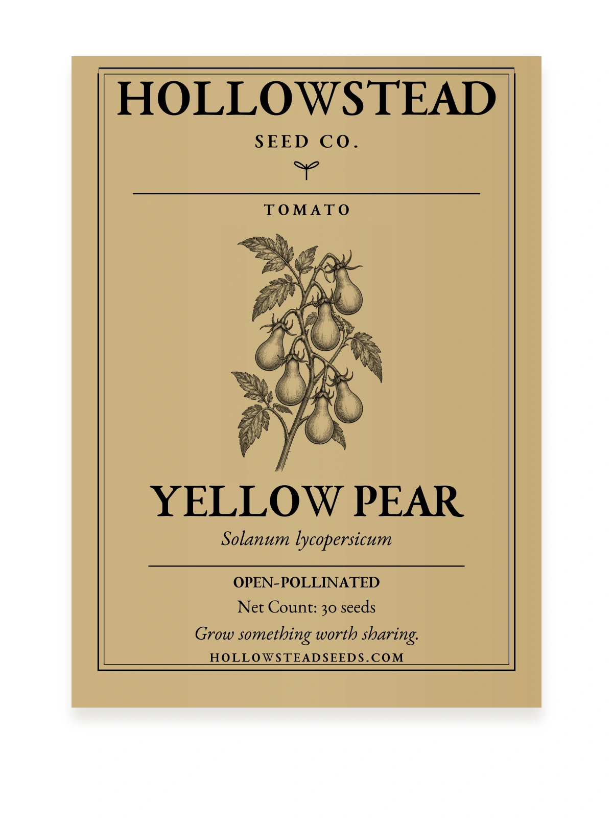 Yellow Pear Tomato Seeds — kraft seed packet front