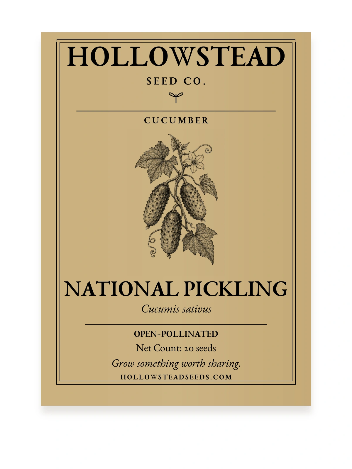 National Pickling Cucumber Seeds — kraft seed packet front