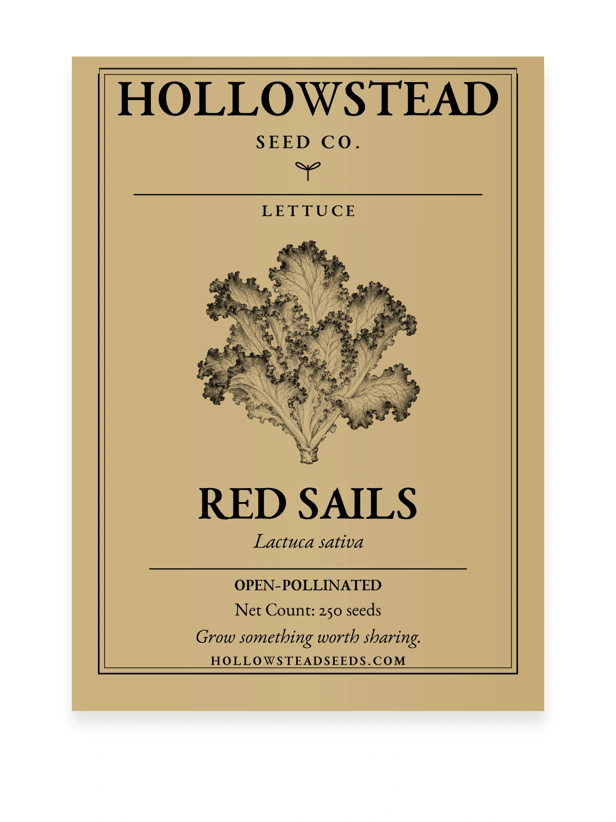 Red Sails Lettuce Seeds — kraft seed packet front