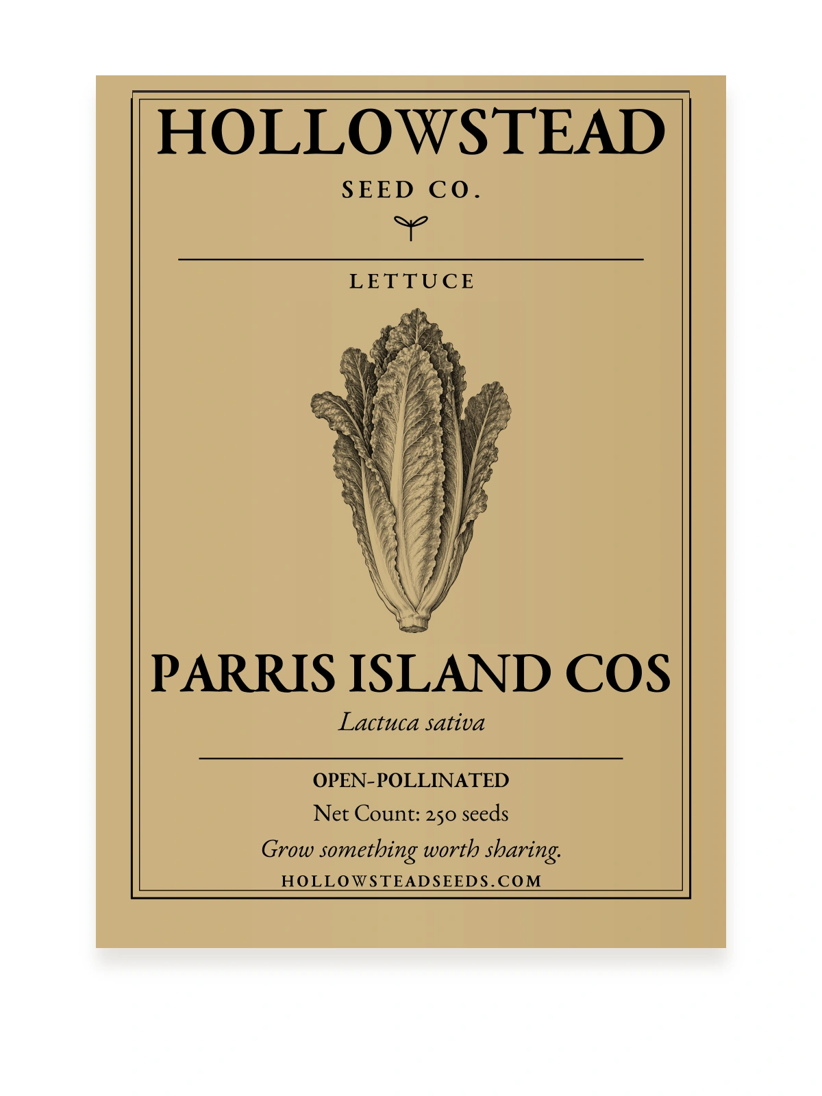 Parris Island Cos Lettuce Seeds — kraft seed packet front
