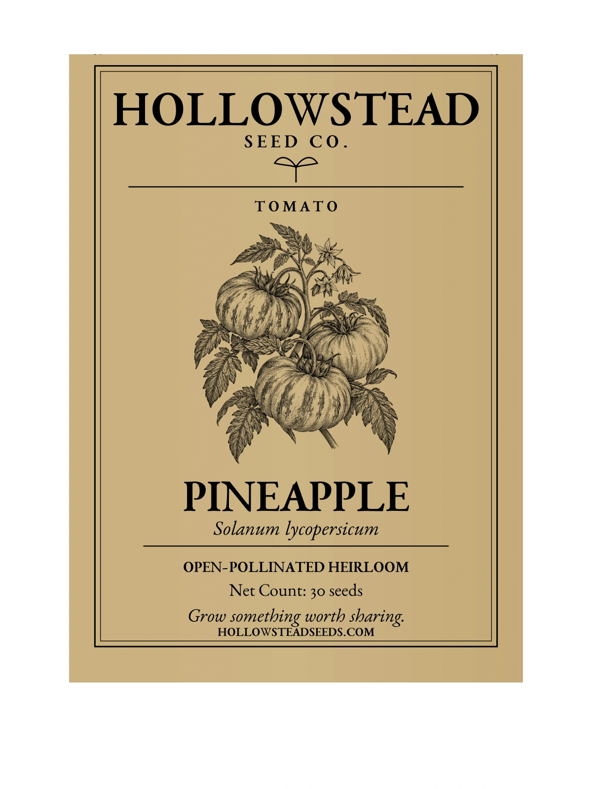 Pineapple Tomato Seeds — kraft seed packet front