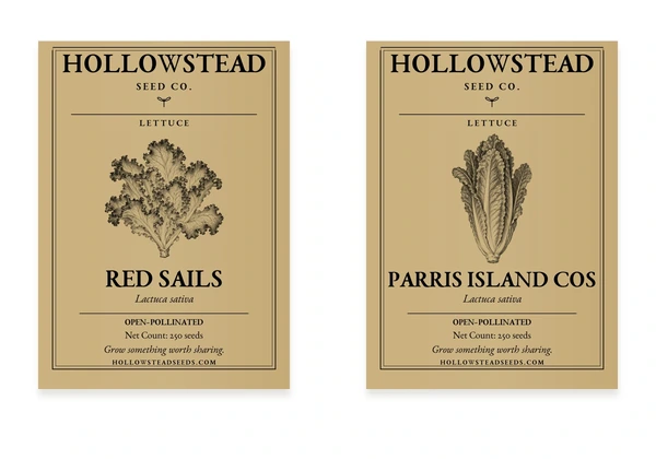 Hollowstead Lettuce Duo — all 2 included kraft seed packets
