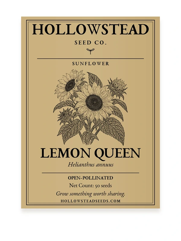 Lemon Queen Sunflower Seeds — kraft seed packet front