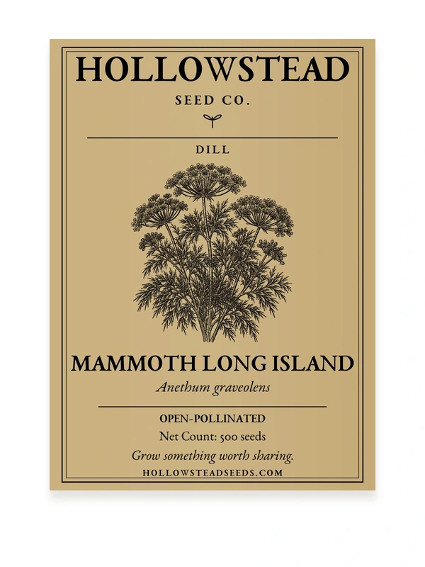 Mammoth Long Island Dill Seeds — kraft seed packet front
