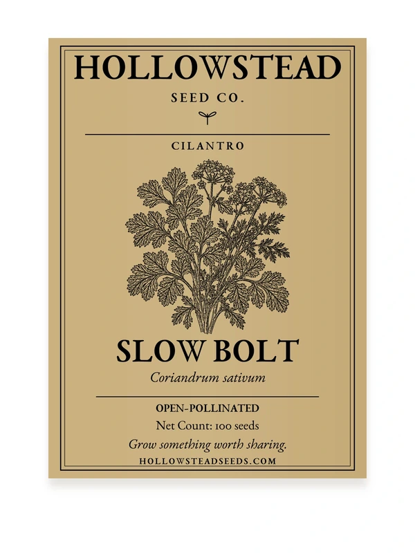 Slow Bolt Cilantro Seeds — kraft seed packet front
