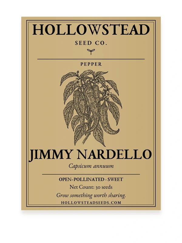 Jimmy Nardello Sweet Pepper Seeds — kraft seed packet front