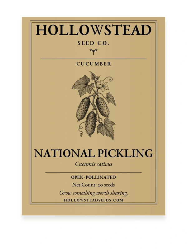 National Pickling Cucumber Seeds — kraft seed packet front