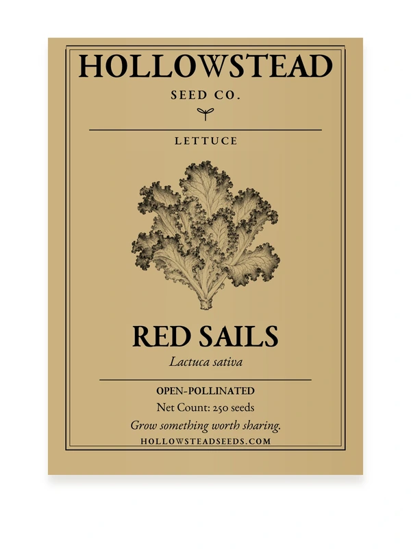 Red Sails Lettuce Seeds — kraft seed packet front