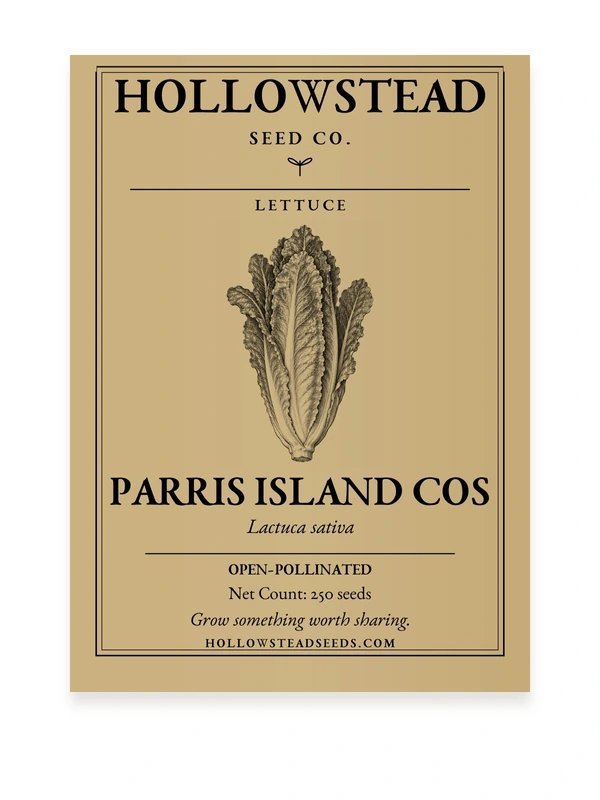 Parris Island Cos Lettuce Seeds — kraft seed packet front